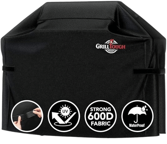 GrillTough Heavy Duty BBQ Grill Cover for Outdoor Grill – Waterproof, Weather Resistant, UV & Fade Resistant with Adjustable Straps